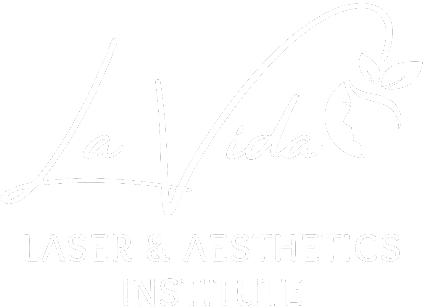 La Vida Laser & Aesthetics Institute White Logo